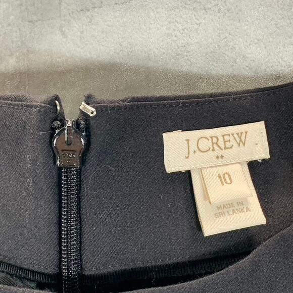 J.CREW Women's Black Solid Crewneck Short Sleeve Dress SZ 10 - Picture 8 of 9